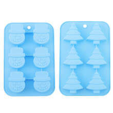 2-piece silicone mold, Christmas tree and snowman baking tray are suitable Compatible with holiday cakes, sweets, chocolates and jellies.