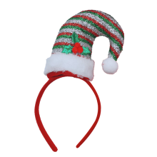 Tiara de Papai Noel com lantejoulas e coroa dourada brilhante, acessórios de cabelo com tema natalino