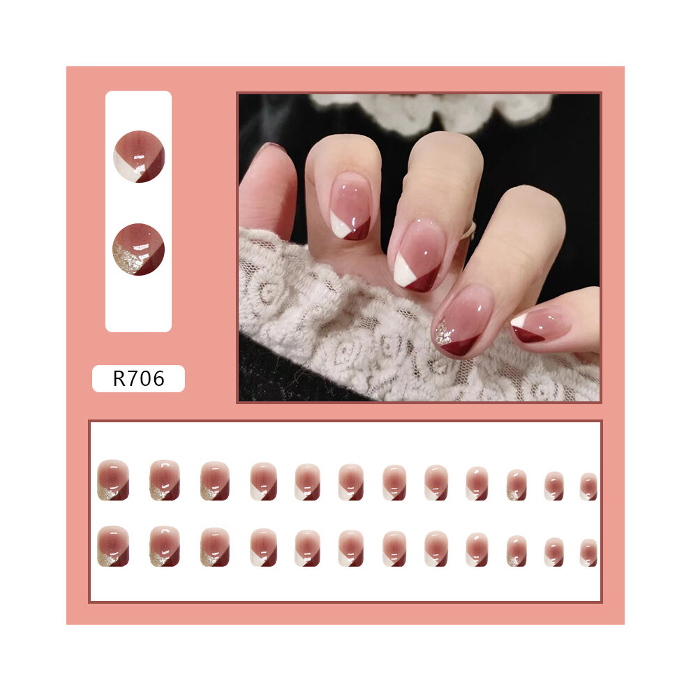 Press on Nails  European Fake Nails Press on Nails UV Seal Glossy Full Coverage Fit Nails Artificial False Nails Nails Compatible with Women