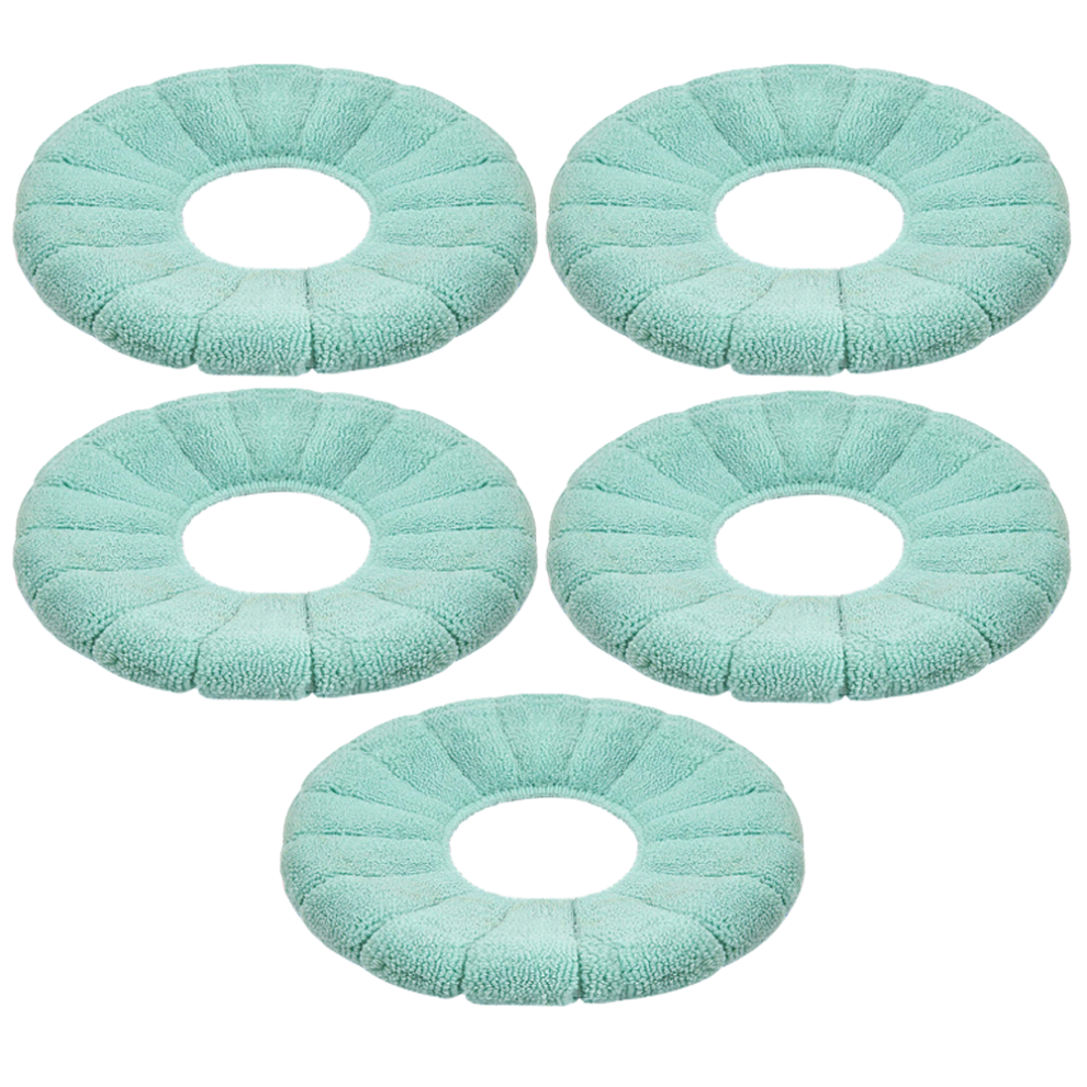 5 Pcs Thicker Bathroom Soft Toilet Seat Cover Pad-Warmer Stretchablefibers Easy Installation Cushioned Lid Covers, Washable And Comcompatibl 3564946412121
