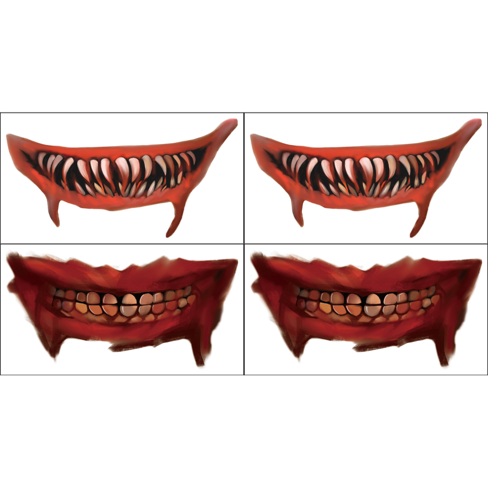 Halloween Temporary Tattoosï¼ Mouth Tattoo Sticker For Party Pr 3545974746921