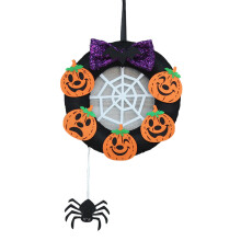 20cm Non-Woven Halloween Wreath, Pumpkin Wreath Compatible with Indoor Out