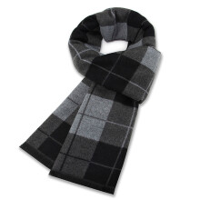 Plaid fringe scarf Soft long cotton scarf Compatible with men