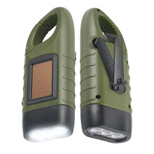 Solar Powered Hand Flashlight Rechargeable Led, Carabiner Torch Compatible with Sports