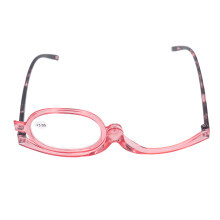 Makeupbriller Letvægts Foldbare Roterende Enkeltlinse Kvinder Forstørrelsesglas Kosmetikbriller, Pink, +3.00