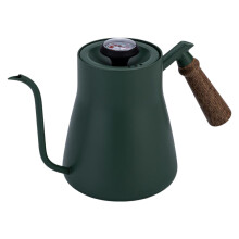 Tetera de acero inoxidable, cafetera de goteo, teteras con mango de madera (con termómetro).
