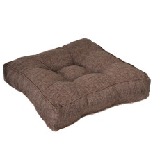 Almofada de chão relaxante, almofadas antiderrapantes para cadeiras com design capitonê para maior conforto, cor café escuro, 49,8 cm x 49,8