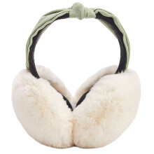 Boho style folding headband imitation rabbit hair warm earmuffs earbag