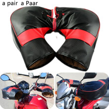 Motorcycle Warm Handlebar Gloves, Thickened Plush Lining Hands Warmer Winter Thermal Cover Compatible with Cold Weather Riding, Easy Install