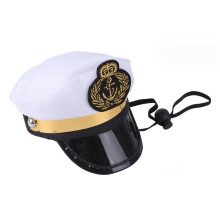 Sombrero de capitán para mascotas, marineros, capitán de mar, sombrero de capitán blanco para perros, gatos y cachorros, sombrero de disfraz