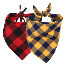 Classic Buffalo Plaid PetTriangle Bibs Kerchief Red Green Plaid Dog Scarfs