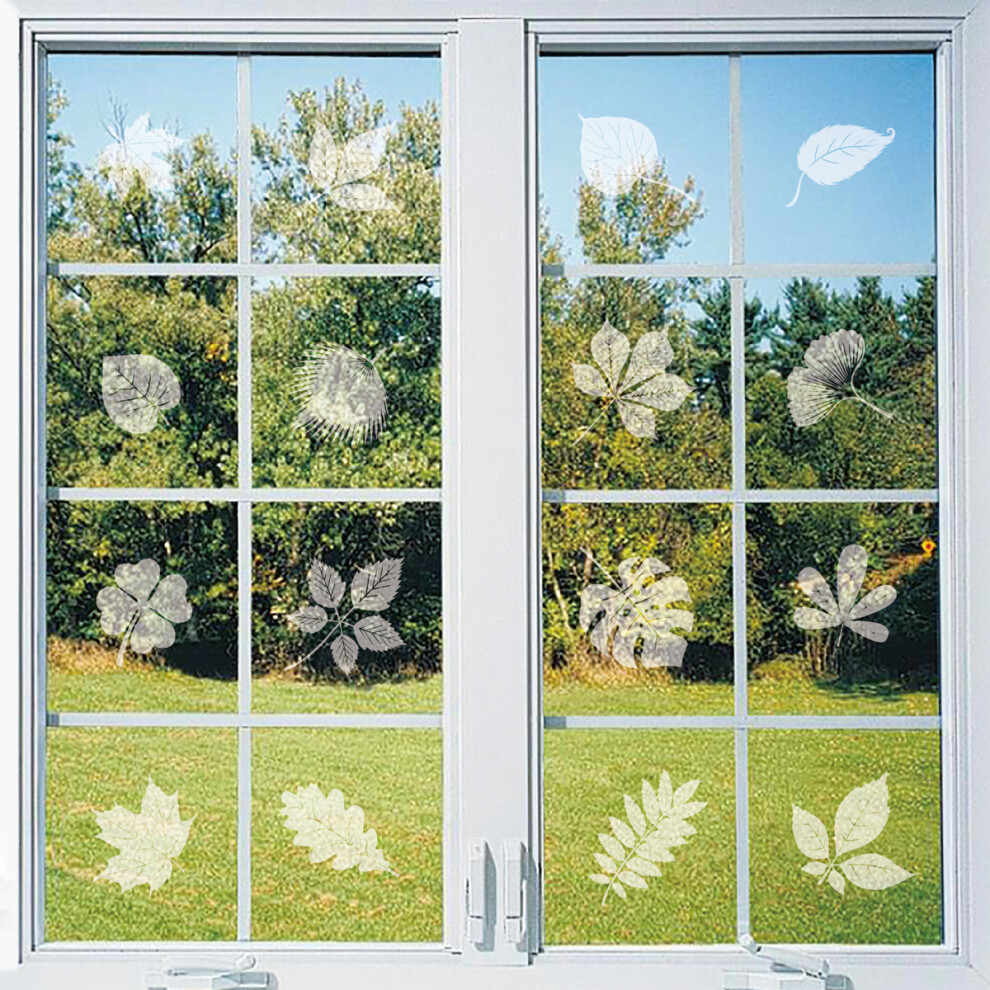 Large Size Anti-Collision Window Clings Assorted Leaf Shapes Stickers Transparent Alert Bird Window Decal Prevent People And Bird Strikes On 3564946427057