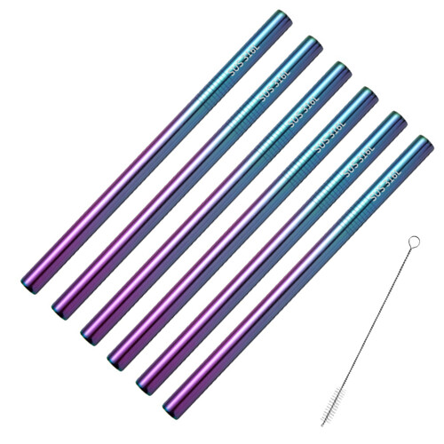 Καλαμάκια Smoothie από Ανοξείδωτο Ατσάλι, Πλατιά, Επαναχρησιμοποιούμενα Με