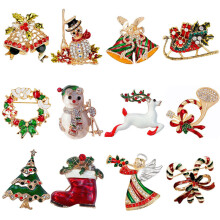 Christmas brooches, Christmas jewelry gifts Compatible with girls, including Christmas trees, Santa Claus, jingle bells, reindeer