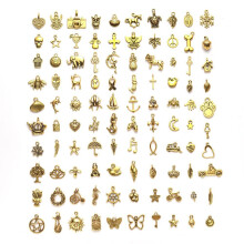 Gold Mixed Charms, Exquisite Design Alloy Material Assorted Pendants Compatible with DIY Jewelry Making, Unique Appearance Design Tibetan St