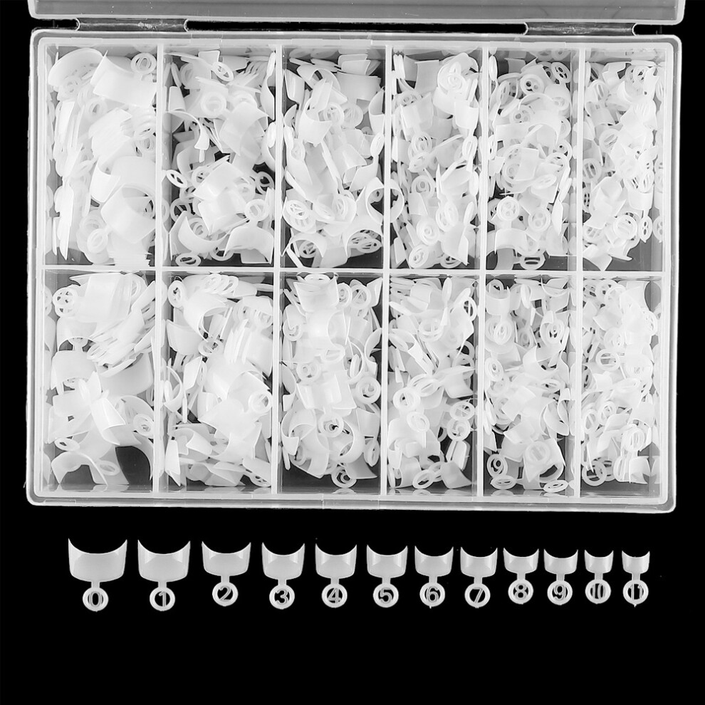 600 Pcs Short Nail Tips Short Oval Half Cover False Nail Tips 12 Sizes False Nails Tips With Box 3564946440223