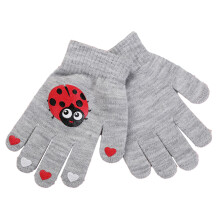 Kids Gloves, Winter Knitted Gloves Stretchy Full Fingers Gloves Mitten Compatible with Boys and Girls