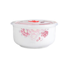Ceramic Bowl with Lid: Soup Bowls with Lids Microwave Safe - Food Prep Bowls with Lids - Salad Bowls Compatible with Picnic, Camping - Lunc