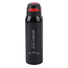 Double Wall Stainless Steel Vacuum Bottle, Leak Proof Design Compatible with Cold & Hot Drinks, Portable Compatible with ON-THE-GO (Black)