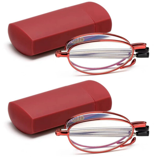 Reading Glasses Blue Light Blocking, Anti UV Glare, Foldable Computer Spring Hinge Readers Compatible with Women Man