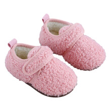1 pair Unisex Kids Toddler Slippers Socks,Artificial Woolen Slippers with Non-slip Rubber Sole(Internal length 13.5cm)
