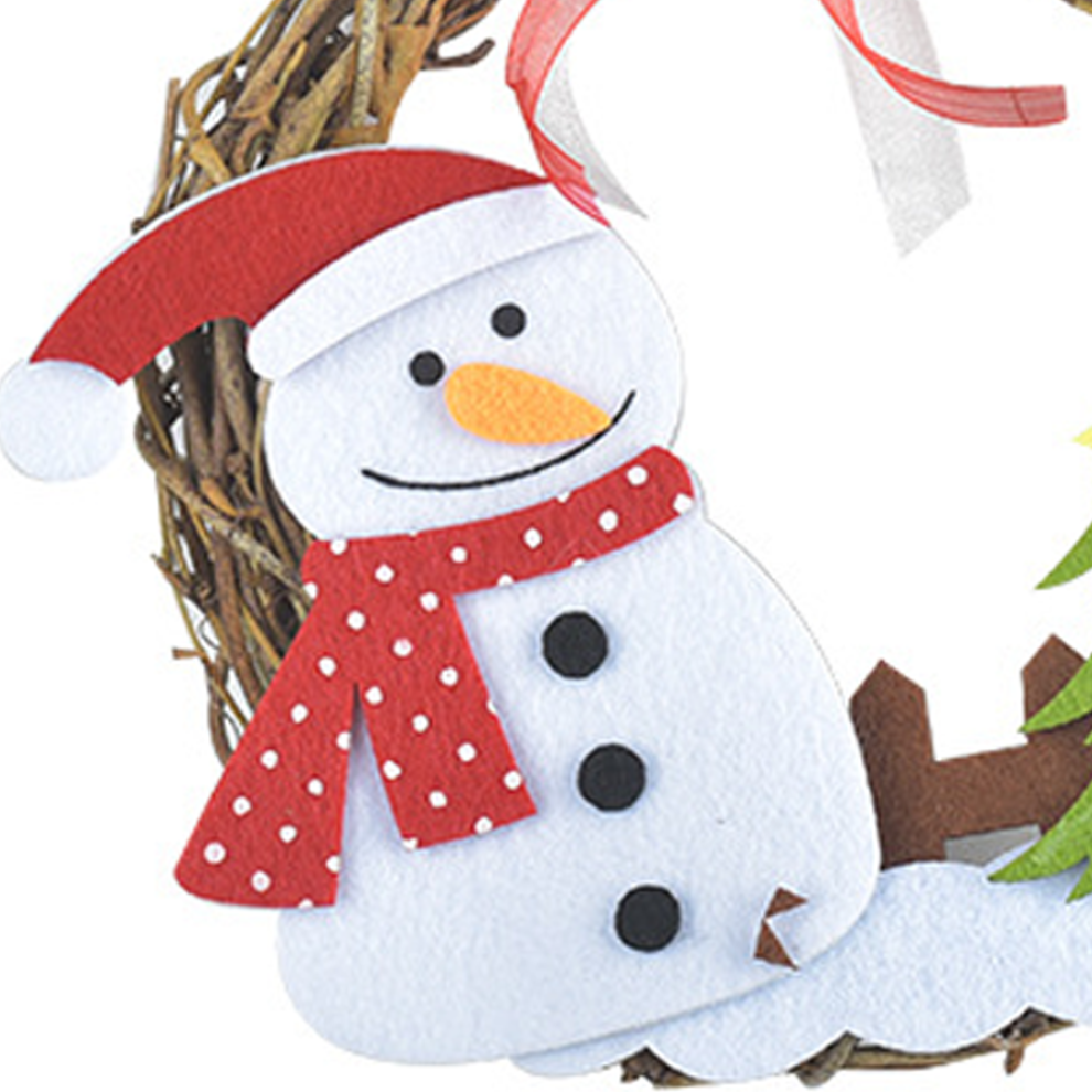 Merry Christmas Wreath Rattan Wreaths Compatible With Front Door Hanging Wreath Xmas Ornament 3564946441954