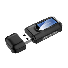Adaptador USB Bluetooth, Transmissor e Receptor 2 em 1, Mini Adaptador de Áudio Portátil V5.0 com Cabo de Áudio Digital de 3,5 mm Compatível