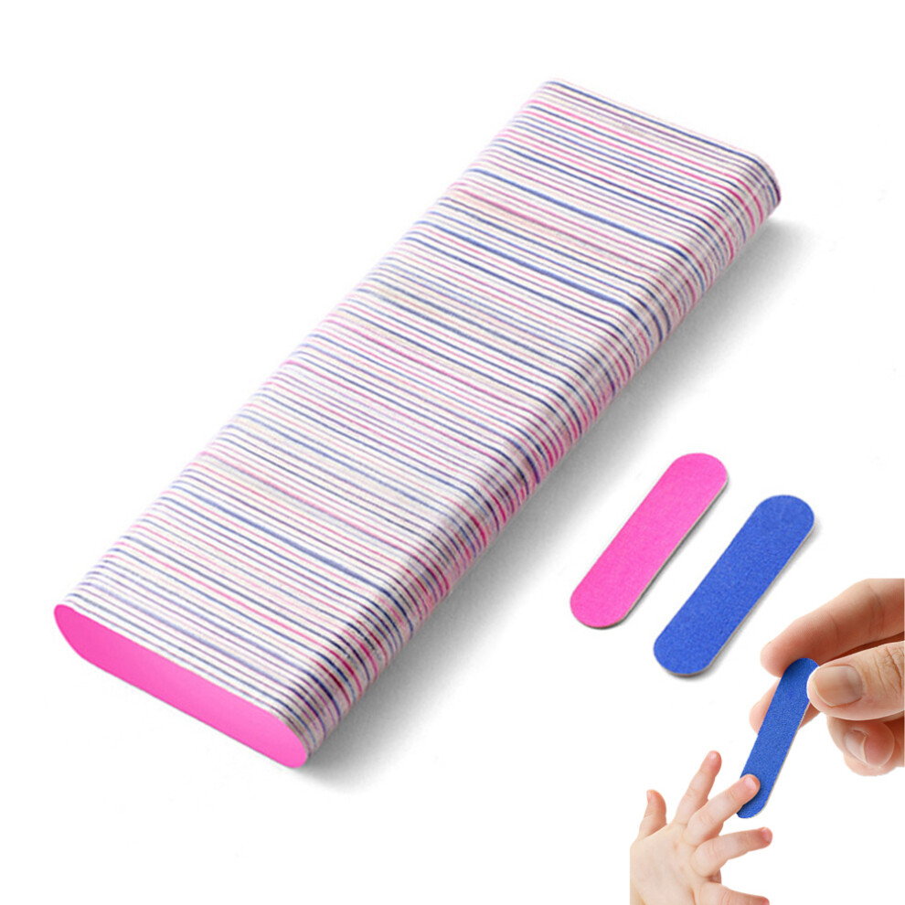 Mini Nail Files,100 Pack 2 Inches Disposable Double Sided Emery Boards Manicure Pedicure Tools