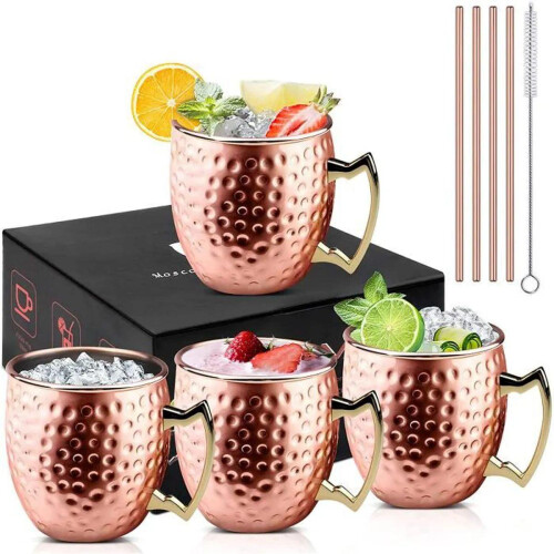 Κούπες Moscow Mule, Χειροποίητα ποτήρια συμβατά με κοκτέιλ, Ενισχύουν την προσ 1