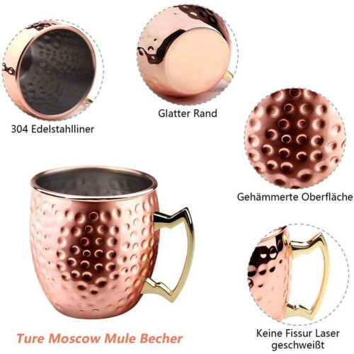 Κούπες Moscow Mule, Χειροποίητα ποτήρια συμβατά με κοκτέιλ, Ενισχύουν την προσ 2