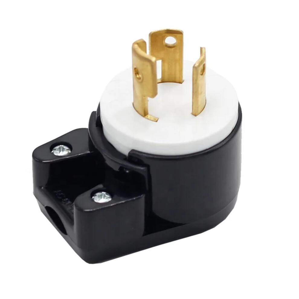Nema L515 20A 125V Locking Power Plug With Grounding, Right Angle Industrial Socket For Generator 9330225487845