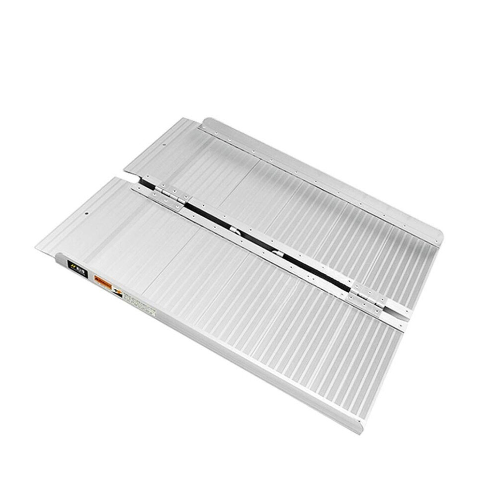 Folding Aluminum Wheelchair Ramp 72x90cm, Heavy Duty NonSlip Threshold Ramp for Doorways and Scooters