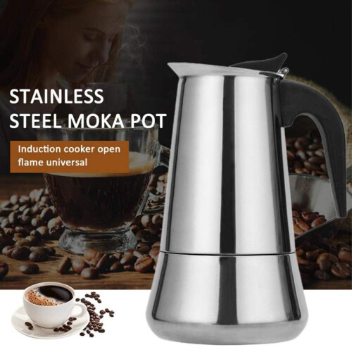 Ανοξείδωτη καφετιέρα Moka για ευρωπαϊκό φλιτζάνι καφέ, φορητή ηλεκτρική κα 2