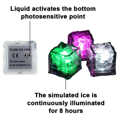 Light-Up LED Ice Cubes 12 Pack Compatible with Party and Drinks 2