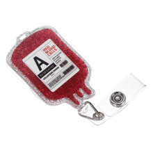 Retractable ID Badge Holder with Secure Back Clip, Red Acrylic Nurse Badge Reel for Medical Staff
