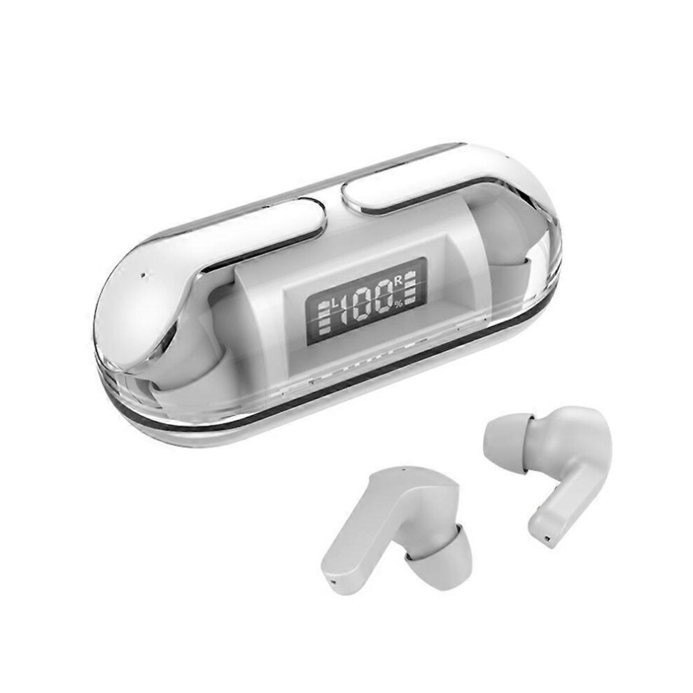 (White) Led Bluetooth Earbuds Tws 5.3 Wireless Headphones Earphone Waterproof