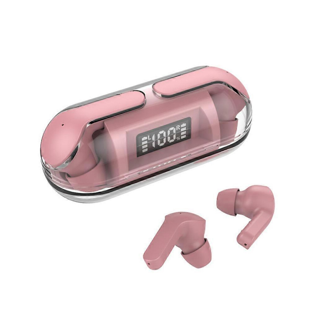 (Pink) Led Bluetooth Earbuds Tws 5.3 Wireless Headphones Earphone Waterproof