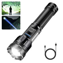 Rechargeable LED Flashlight 500 Lumens Super Bright Tactical Light with Zoomable Beam, 7 Modes, IPX7 Waterproof for Camping and Hiking