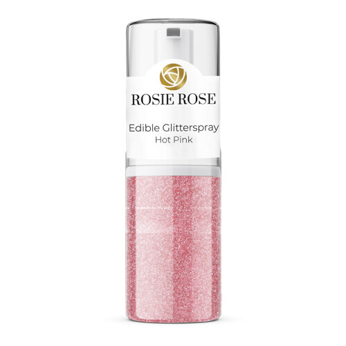 Rosie Rose spiselig glitter, knallrosa spray 5g