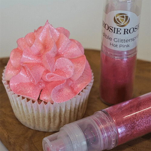 Rosie Rose spiselig glitter, knallrosa spray 5g 2
