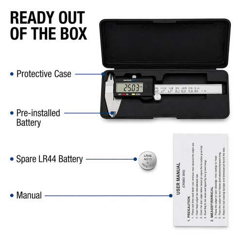 Digital Micrometer - Digital Caliper Vernier Electronic Gauge Tool - LCD Display, 150mm 1