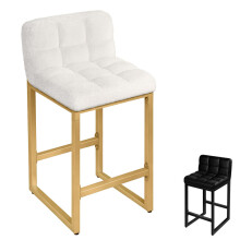 (White - Boucle, 4pcs) ALFORDSON Bar Stools Padded Seat Thicker Metal Pub Breakfast Counter Dining Chair
