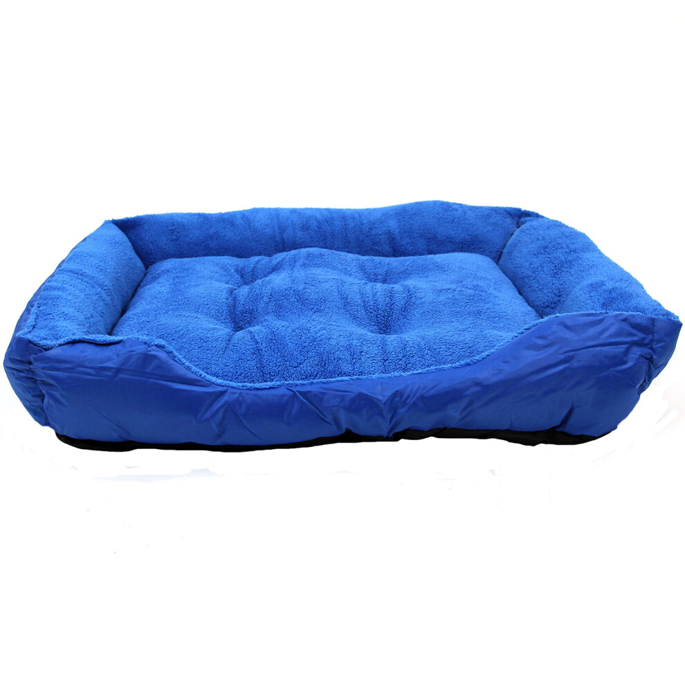 Actiaspet Xl Faux Fur Washable Deluxe Cushion Dog Bed Blue