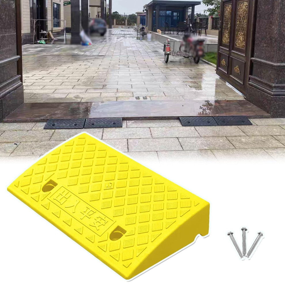 Yellow NonâSlip Wheelchair Threshold Ramp 3.9In Rise For Home Doorways And Driveway Access