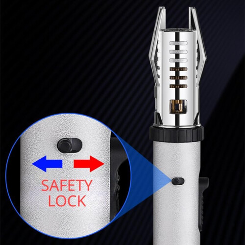 Refillable Butane Torch Lighter 1300C Jet Flame Windproof Design with Adjustable Control for Kitchen Camping Silver 2