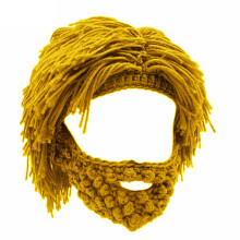 Handgemaakte gebreide mutsen Caveman Design Premium-Geel