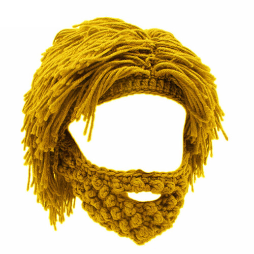 Handgemaakte gebreide mutsen Caveman Design Premium-Geel