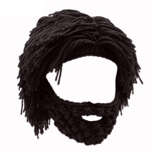 Geïsoleerde baardpruikhoed Caveman-stijl voor skifeesten-bruin