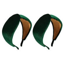 2Pcs Daily Wear Velvety Hair Hoop Wide Band Elegant-14