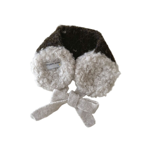 Kids Winter Ear Muffs Knit Construction Soft Interior-Coffee